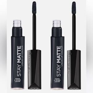 🆕RIMMEL LONDON: Bundle of 2- Stay Matte Liquid Lip Colour- Pitch Black